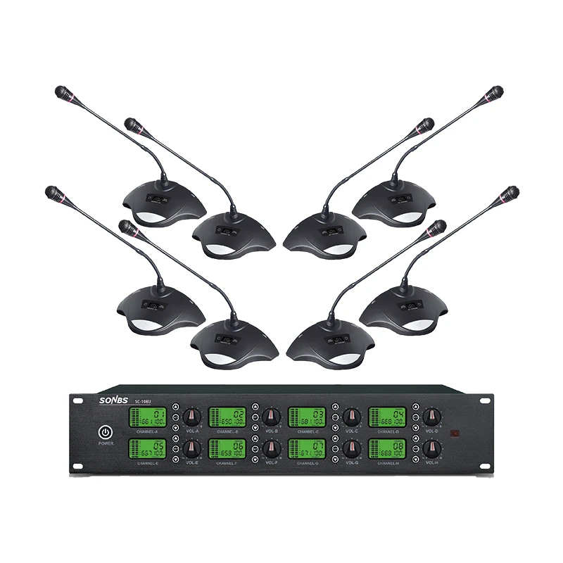 SC-108U 8 Pcs UHF Conference Microphone