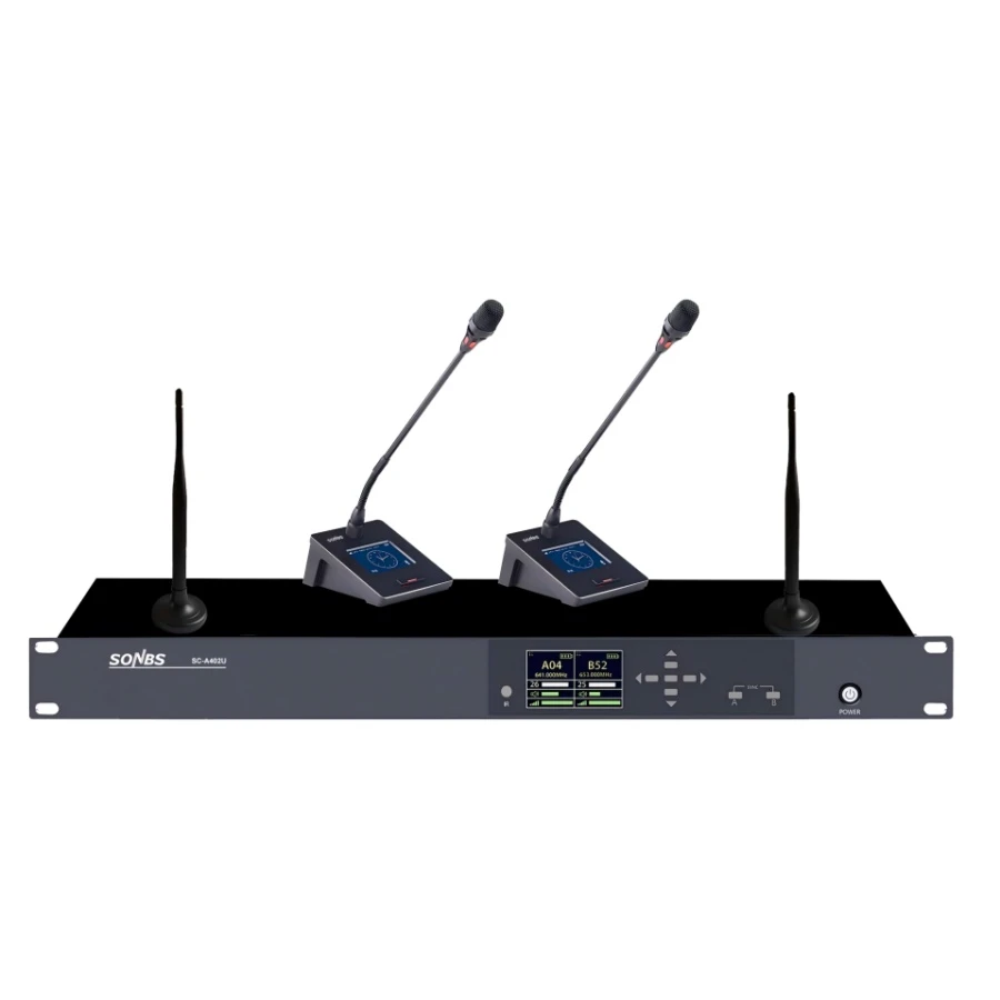 SC-A402U UHF Wireless Conference With 2 Desktop Mic Unit SC-A402U UHF Wireless Conference With 2 Desktop Mic Unit